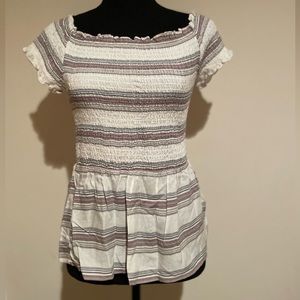 Harper Striped T w/ Elastic Top and Loose Bottom Sz S
